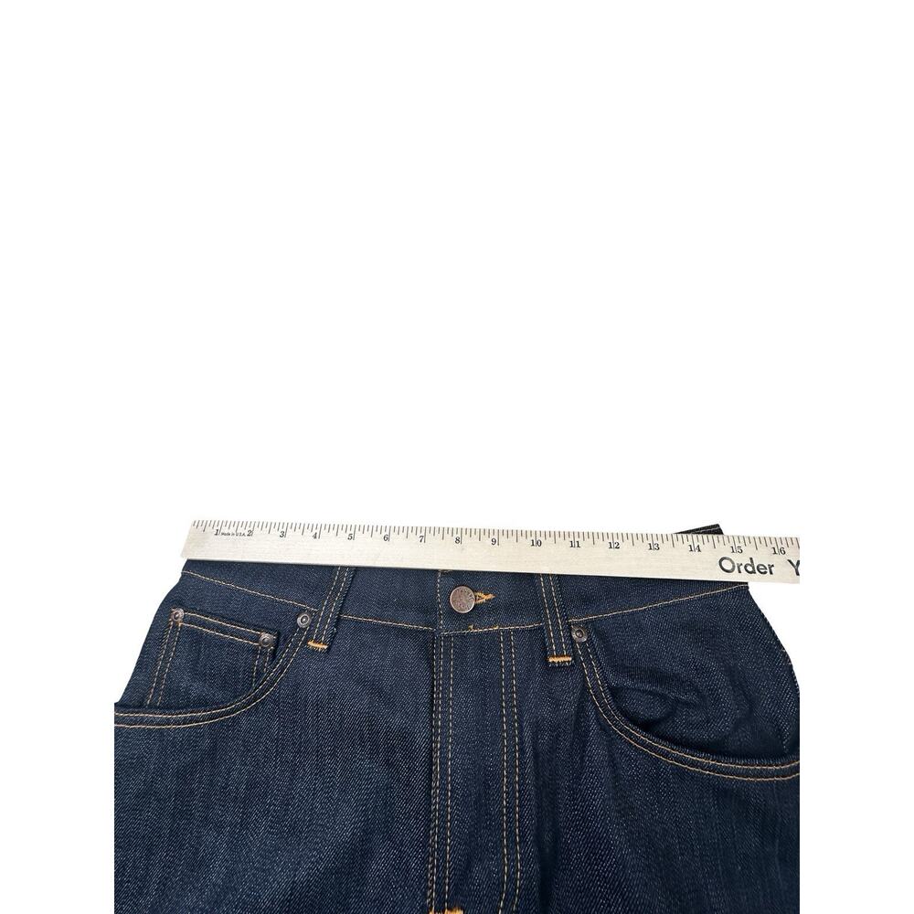 Nudie Jeans Mens 30x32 Grim Tim Dry Open Navy Button Fly 5 Pocket Slim Straight View 2